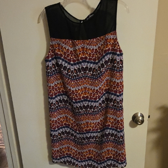 Sam Edelman Black and Orange Sheath Midi Dress - Picture 1 of 1